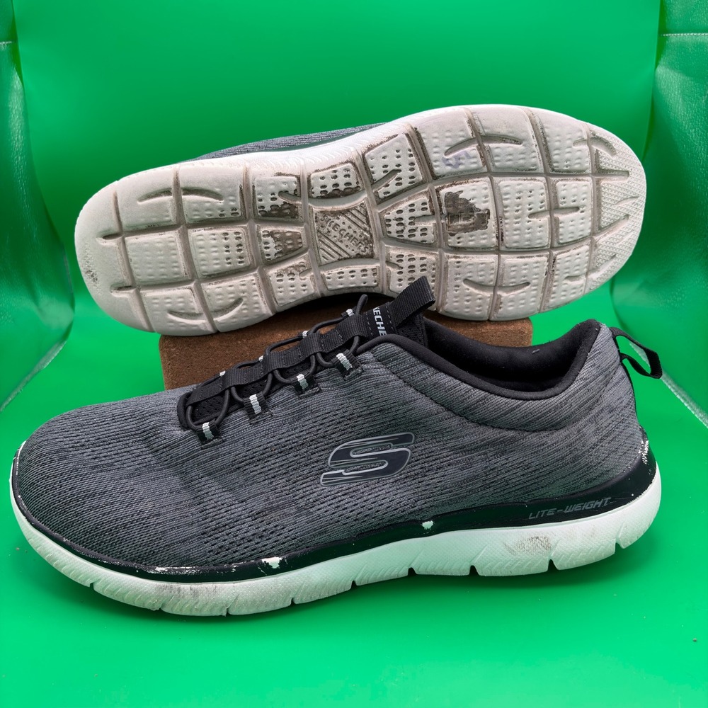 Skechers Summits Louvin Sneakers Mens 13 Wide Gray Bungee Slip On Comfort Shoes